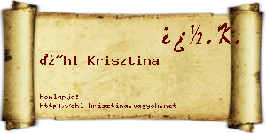 Öhl Krisztina névjegykártya